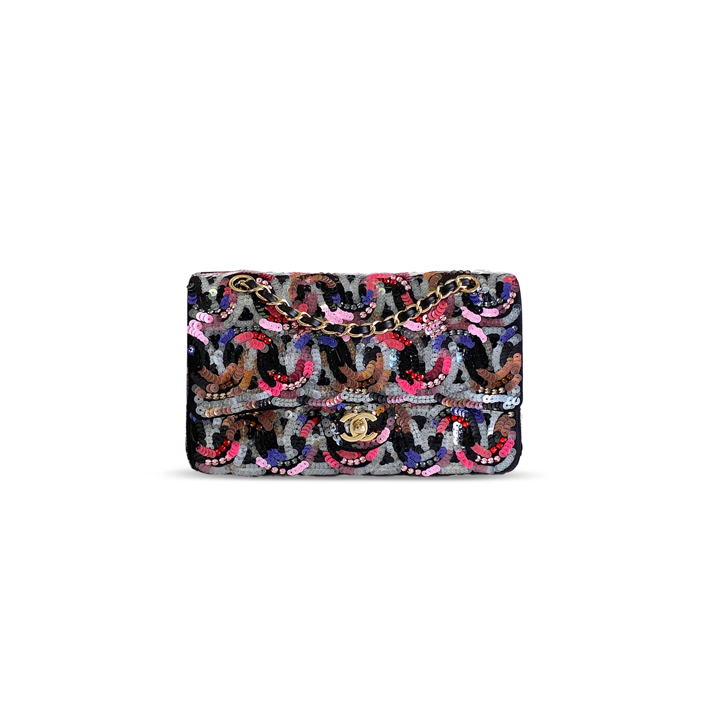 CHANEL MASTER RECTANGULAR SEQUIN FLAP BAG 196351 (25.5*15.5*6.5cm)